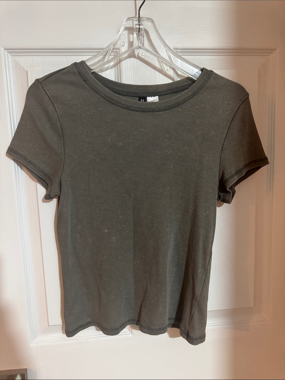 Classic Crewneck Short Sleeve Top - Olive Green